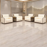 Beige Faux Leather Wooden Frame Chairs with Arms Image - 3