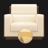 Beige Faux Leather Wooden Frame Chairs with Arms Image - 12