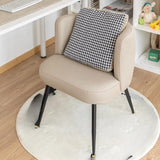 Beige Fixed Back Wood Four Legs Arm Chair with Pillow Image - 8