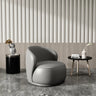 Beige Frosted Velvet Fixed Back Wood Frame Accent Chair Image - 10
