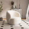 Beige Frosted Velvet Fixed Back Wood Frame Accent Chair Image - 2