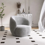 Beige Frosted Velvet Fixed Back Wood Frame Accent Chair Image - 6