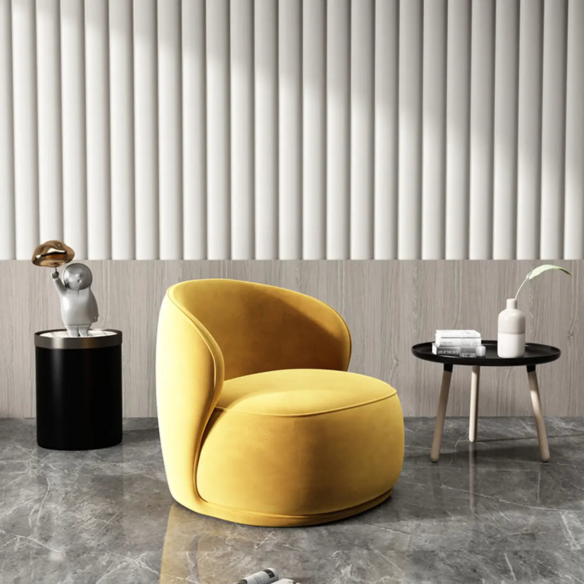 Beige Frosted Velvet Fixed Back Wood Frame Accent Chair Image - 7