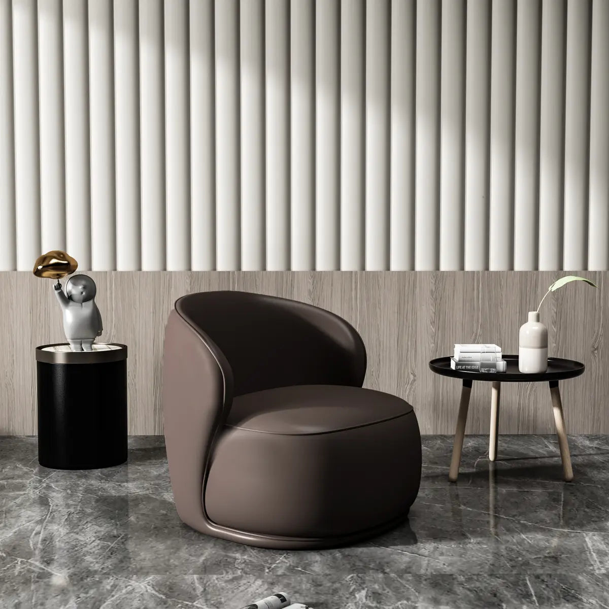 Beige Frosted Velvet Fixed Back Wood Frame Accent Chair Image - 9