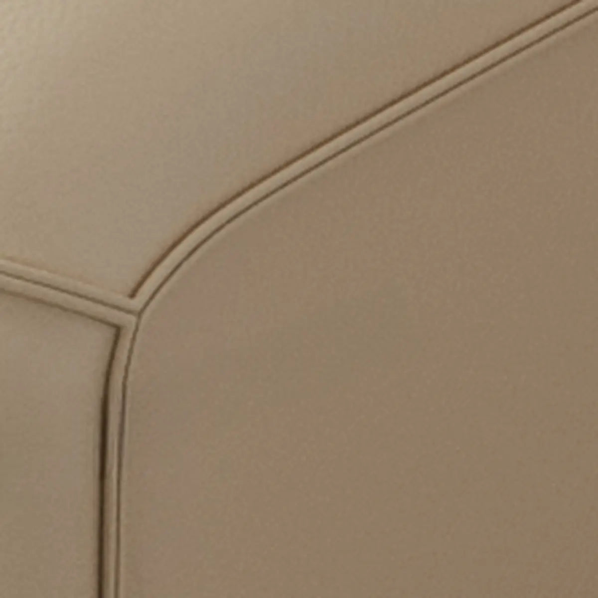 Beige Genuine Leather Recessed Arm Tufted Sofa Chaise Image - 10