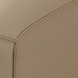 Beige Genuine Leather Recessed Arm Tufted Sofa Chaise Image - 10