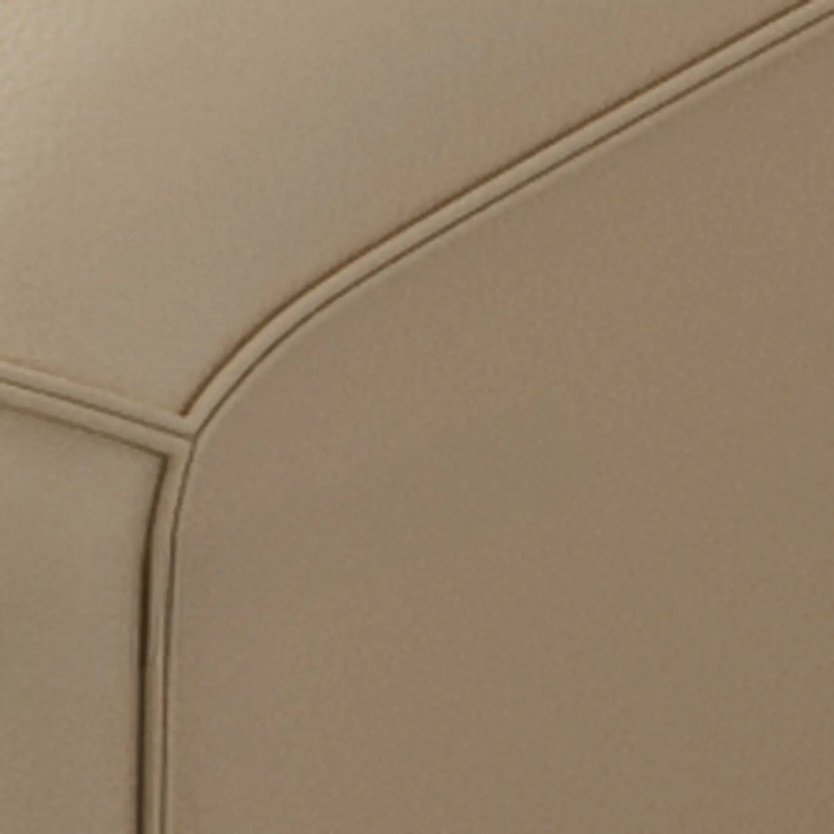 Beige Genuine Leather Recessed Arm Tufted Sofa Chaise Image - 10