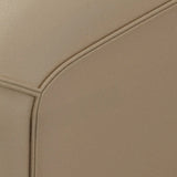 Beige Genuine Leather Recessed Arm Tufted Sofa Chaise Image - 10