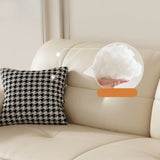Beige Genuine Leather Recessed Arm Tufted Sofa Chaise Image - 6