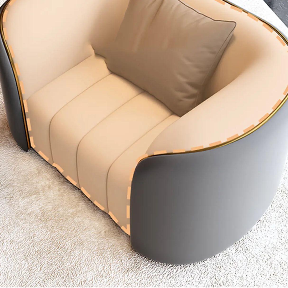 Beige Gray Tight Back Sofa Seating Group with Pillow Image - 12