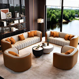 Beige Gray Tight Back Sofa Seating Group with Pillow Image - 21