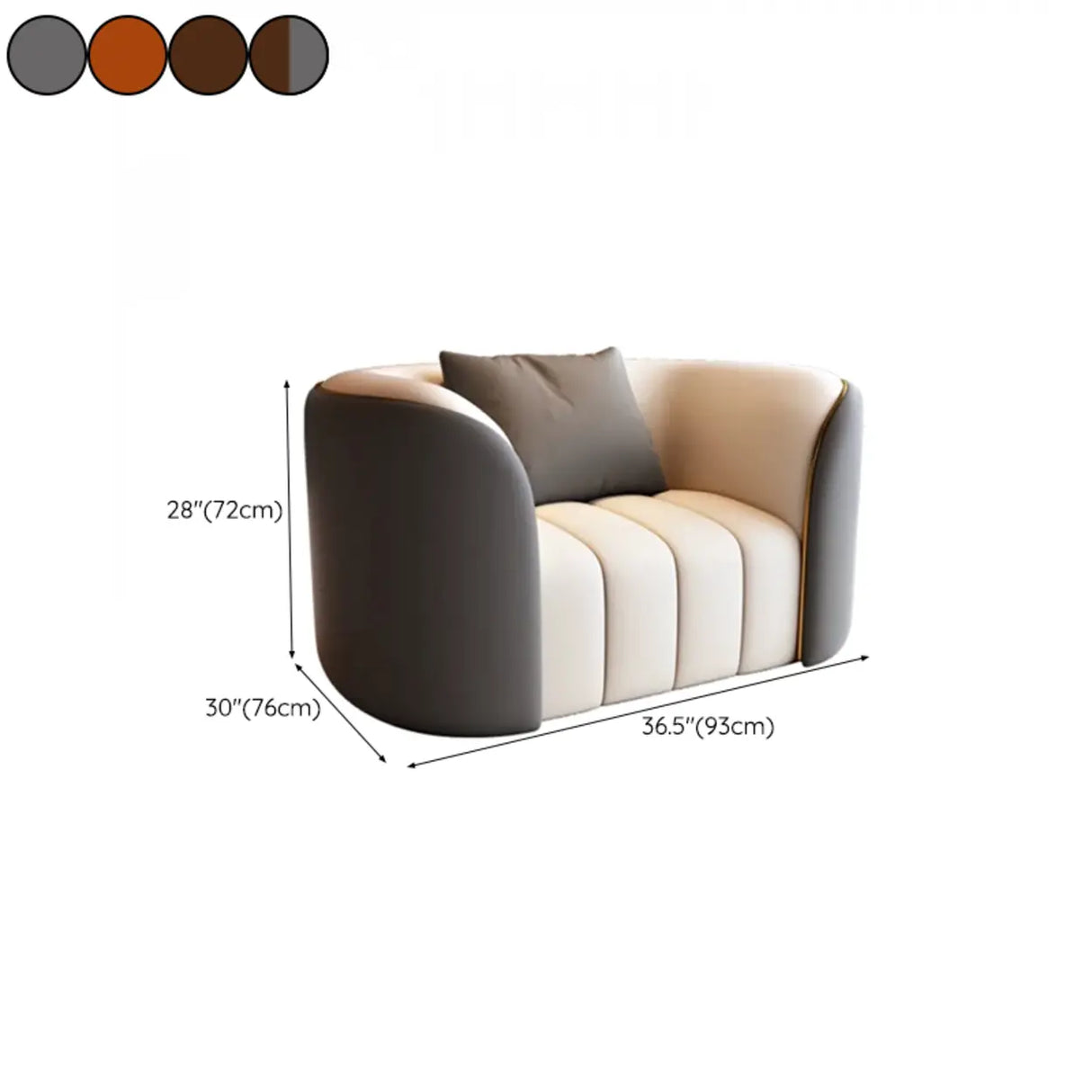 Beige Gray Tight Back Sofa Seating Group with Pillow 