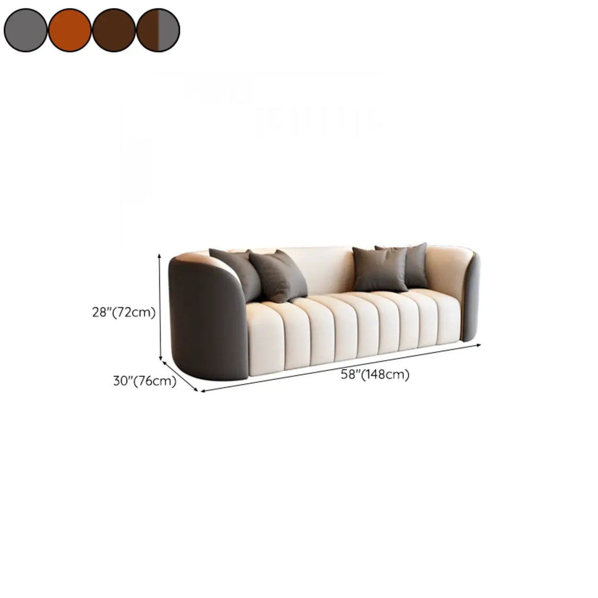 Beige Gray Tight Back Sofa Seating Group with Pillow Image - 27