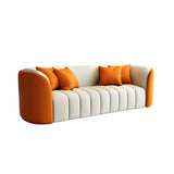 Beige Gray Tight Back Sofa Seating Group with Pillow Image - 3