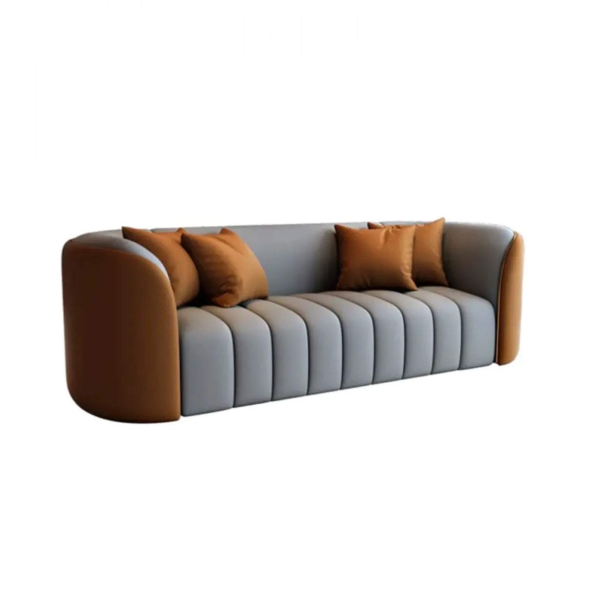Beige Gray Tight Back Sofa Seating Group with Pillow Image - 7