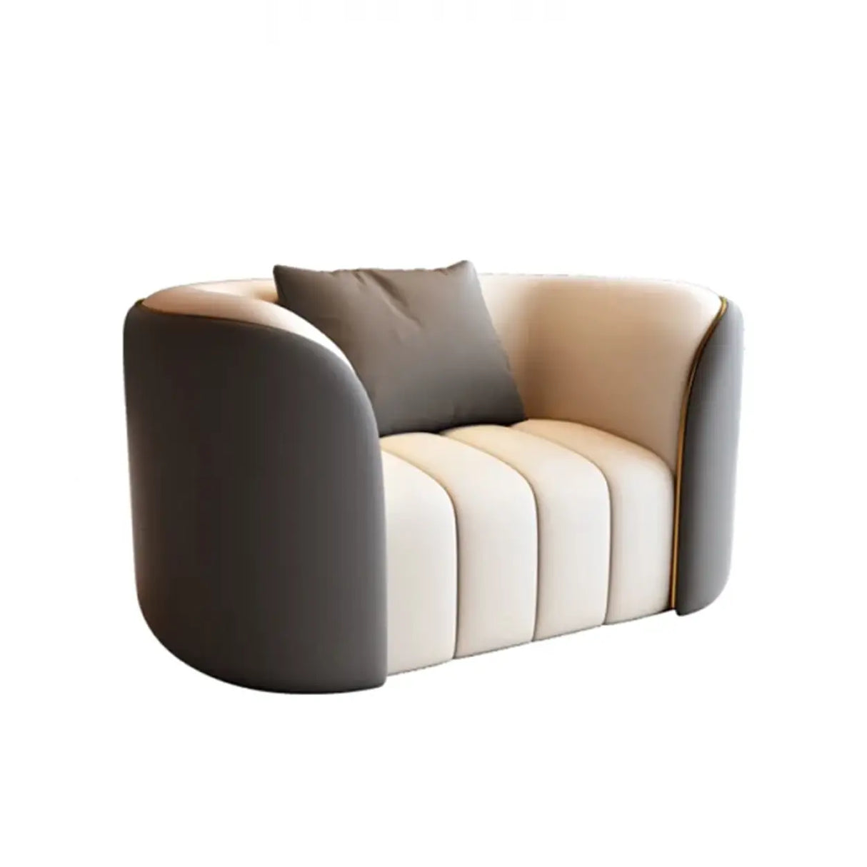 Beige Gray Tight Back Sofa Seating Group with Pillow Image - 9