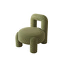 Beige Green Flannel Fixed Back Wood Frame Accent Chair Image - 5