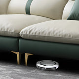 Beige-Green Stain Resistant Flared Arm Brass Leg Sofa Image - 13