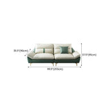 Beige-Green Stain Resistant Flared Arm Brass Leg Sofa Image - 17