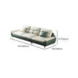 Beige-Green Stain Resistant Flared Arm Brass Leg Sofa Image - 18
