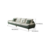Beige-Green Stain Resistant Flared Arm Brass Leg Sofa Image - 21
