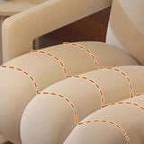 Beige-Khaki Scratch Resistant Flannel Lounge Chair Image - 14