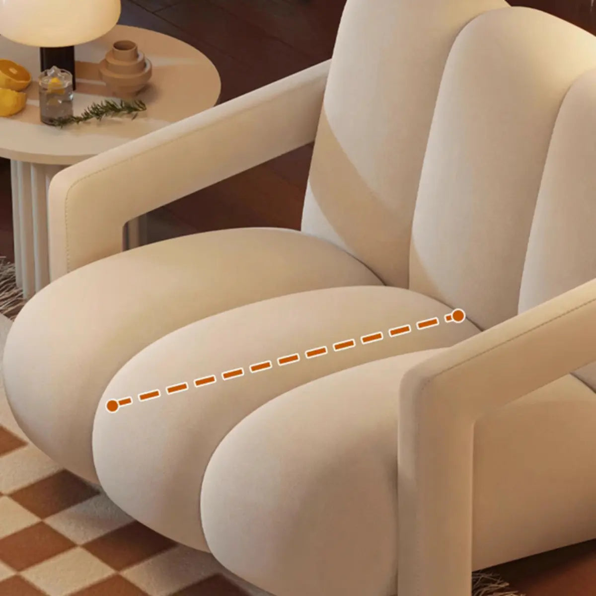 Beige-Khaki Scratch Resistant Flannel Lounge Chair Image - 18