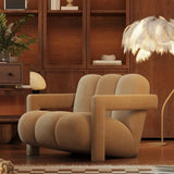 Beige-Khaki Scratch Resistant Flannel Lounge Chair Image - 7