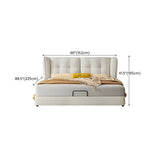 Beige King Wingback Upholstered Bed with Wood Support #size