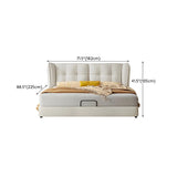 Beige King Wingback Upholstered Bed with Wood Support Image - 17