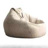 Beige Large Striped Removable Cover Bean Bag Chair Image - 2