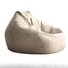 Beige Large Striped Removable Cover Bean Bag Chair Image - 2