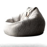Beige Large Striped Removable Cover Bean Bag Chair Image - 3