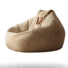 Beige Large Striped Removable Cover Bean Bag Chair Image - 5