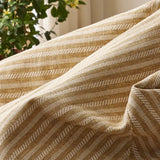 Beige Large Striped Removable Cover Bean Bag Chair Image - 6