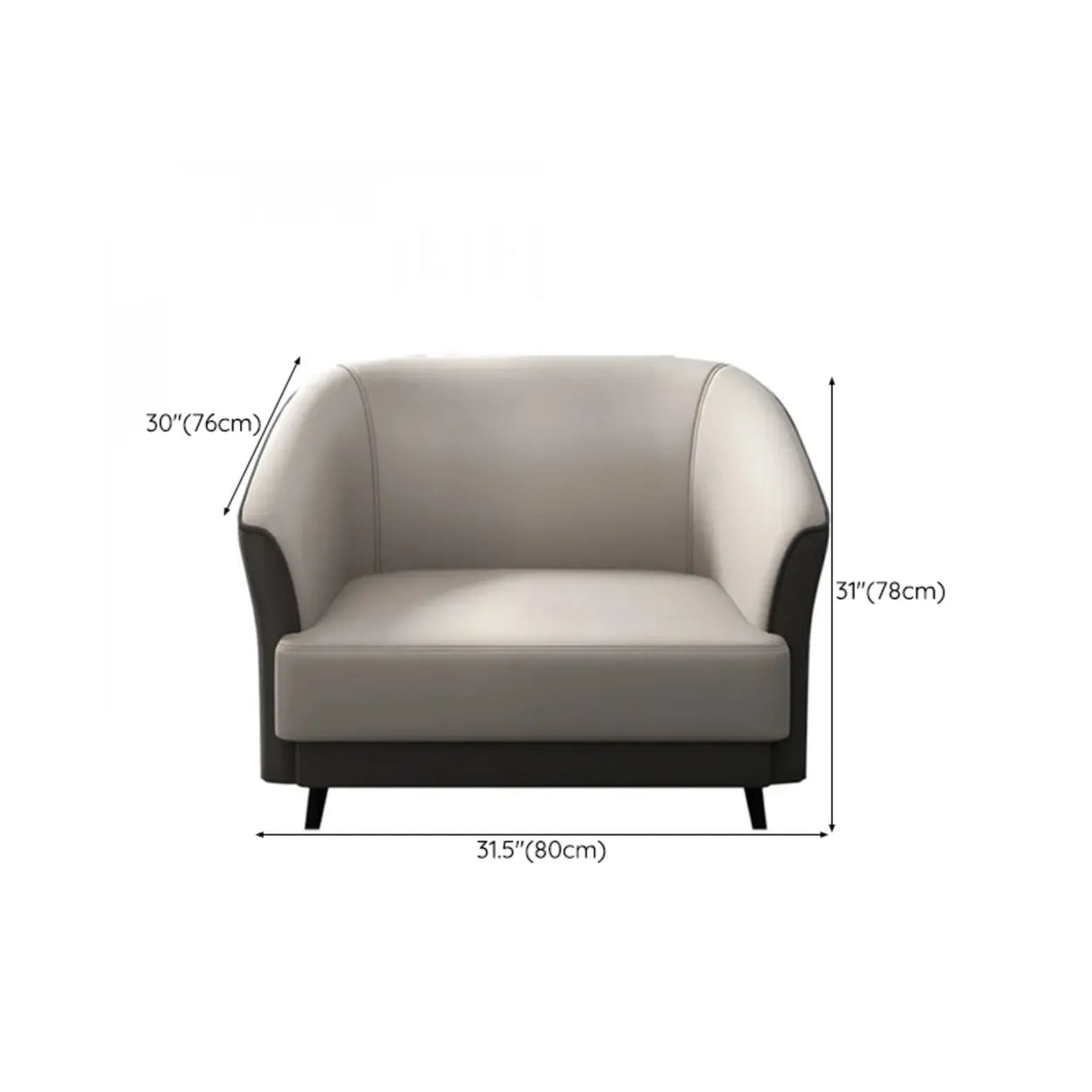 Beige Leather Sofa Seating Group with Arms and Legs 