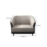 Beige Leather Sofa Seating Group with Arms and Legs #size