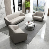Beige Leather Sofa Seating Group with Arms and Legs Image - 6
