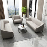 Beige Leather Sofa Seating Group with Arms and Legs Image - 8