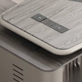 Beige Long L-Shaped Wooden Computer Desk with Storage Image - 8