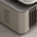 Beige Long L-Shaped Wooden Computer Desk with Storage Image - 9