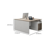Beige Manufactured Wood Drawers Cabinet Computer Desk Image - 15