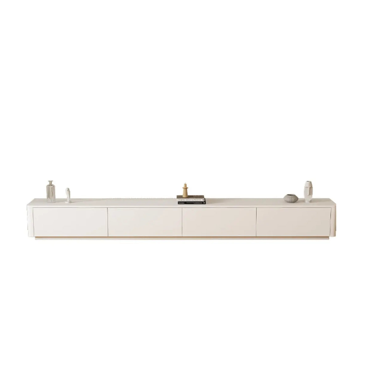 Beige Manufactured Wood Rectangle Drawers TV Stand Image - 10