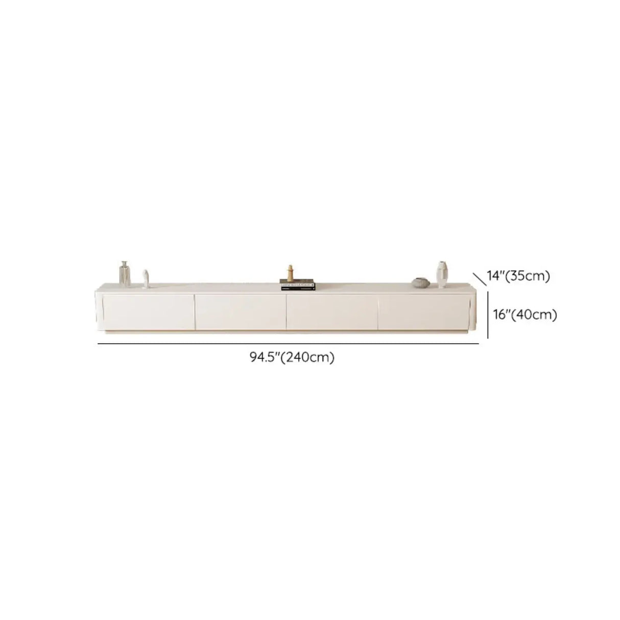 Beige Manufactured Wood Rectangle Drawers TV Stand Image - 15