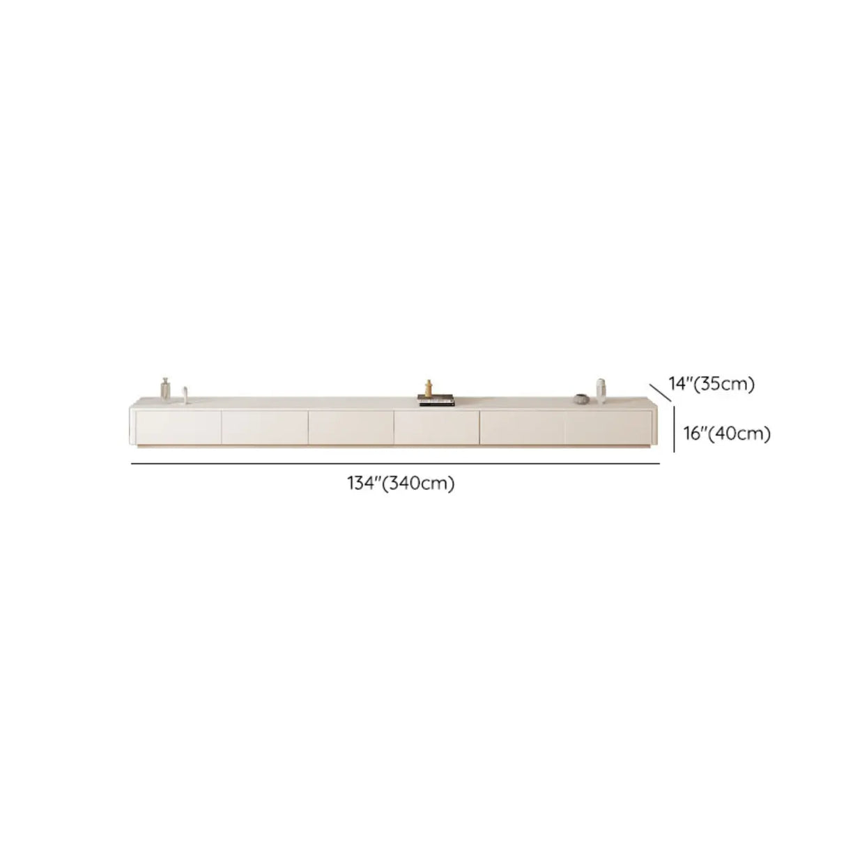 Beige Manufactured Wood Rectangle Drawers TV Stand Image - 20