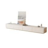 Beige Manufactured Wood Rectangle Drawers TV Stand Image - 5