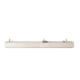 Beige Manufactured Wood Rectangle Drawers TV Stand Image - 6