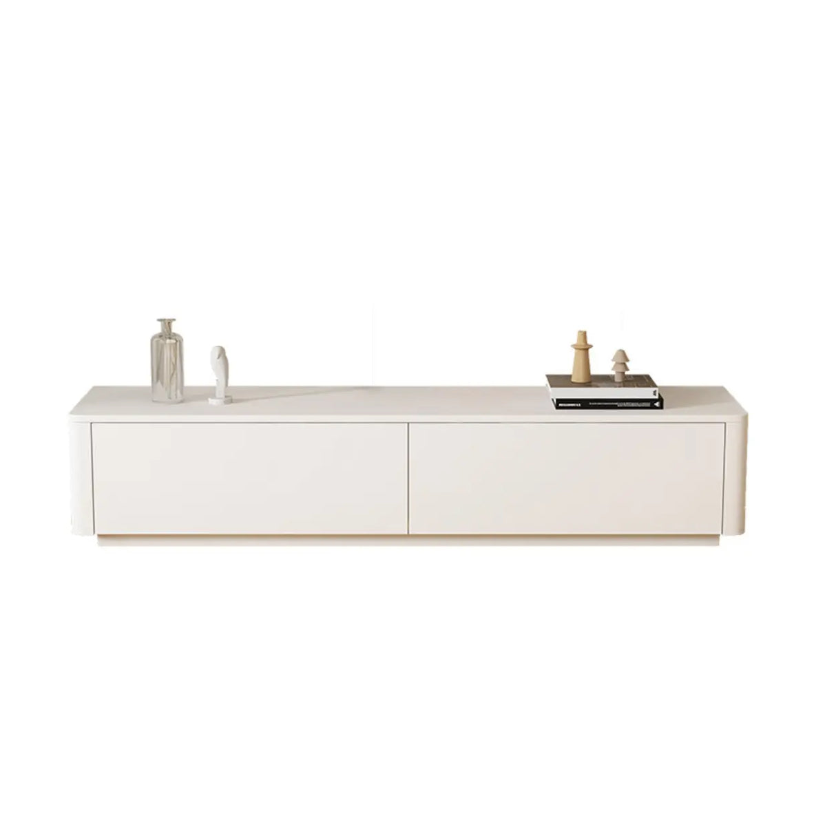 Beige Manufactured Wood Rectangle Drawers TV Stand Image - 9