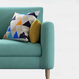 Beige-Mint Green Cotton Linen Reversible Sofa Chaise Image - 12