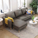 Beige-Mint Green Cotton Linen Reversible Sofa Chaise Image - 18